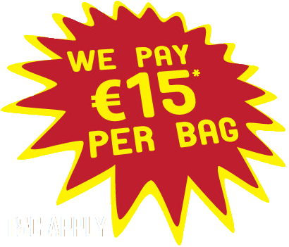 We buy clothes. 15eu per bag. T&C APPLY